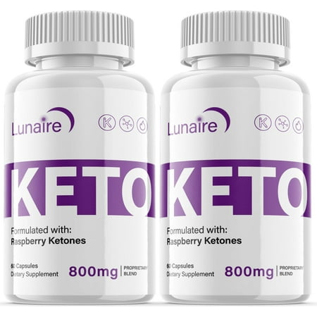 (2 Pack) Lunaire - Keto Weight Loss Formula - Energy & Focus Boosting Dietary Supplements for Weight Management & Metabolism - Advanced Fat Burn Raspberry Ketones Pills - 120 Capsules