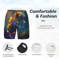 thumbnail image 3 of Rateoe Neon Seahorse Underwater Realm Pattern Men’s Swim Shorts with Compression Liner – Double-Layered Quick-Dry Swimwear, Comfortable & Stretchy Beach Shorts-Medium, 3 of 6