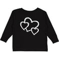 thumbnail image 3 of Inktastic Three White Hearts Boys or Girls Long Sleeve Toddler T-Shirt, 3 of 5