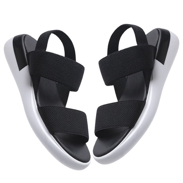 Minnieouse 1 par de zapatos con correas elásticas, sandalias deportivas de verano, calzado informal transpirable, sandalias, regalos para playa al aire Calzado Negro Größe 40 Minnieouse AP011265-06