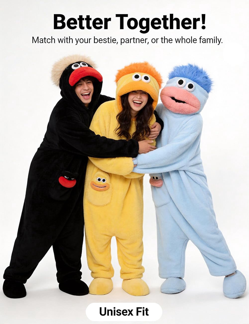 Big Mouth Monster Onesie, Silly Wearable Onesie with Shoes and Comb, Funny Monster Jumpsuit for Adults