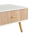thumbnail image 5 of Hassch 40.9" Coffee Table with One Drawer, Modern Rectangular Center Table for Living Room, White+Natural, 5 of 7