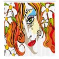 thumbnail image 3 of Ambesonne Abstract Shower Curtain, Woman Red Hair Floral, 69"Wx84"L, Multicolor, 3 of 3