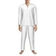 thumbnail image 3 of Balery White Pijama para Hombre de Dos Piezas con Manga Larga, Conjunto de Dormir y Descanso Suave con Bolsillos-Medium, 3 of 7