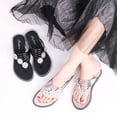 thumbnail image 5 of Women's Flip Flops Rhinestone Flower Flat Slippers Thong Sandals for Indoor Outdoor Daily Holiday Travel, 5 of 6