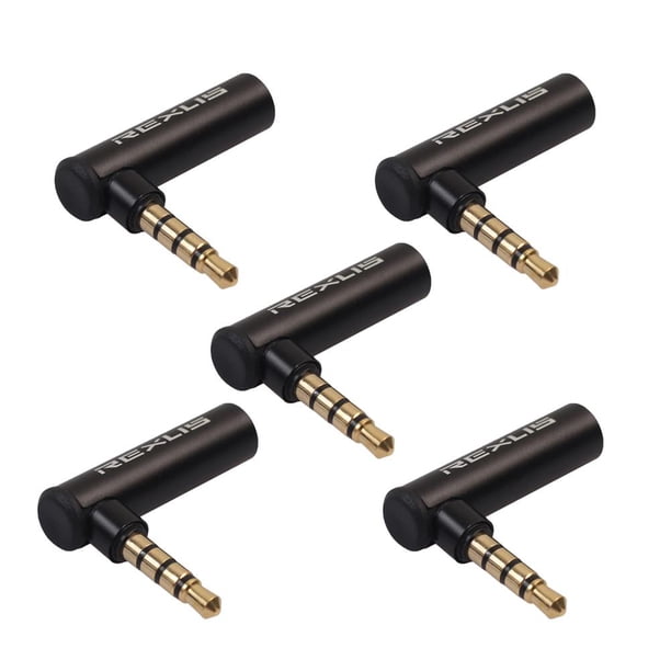 Conector Adaptador A 3 5 Mm en Ángulo Recto 90 Grados (5 Piezas)
