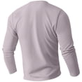 thumbnail image 4 of Hurxie Men's Henley Waffle Casual Long Sleeve Lightweight Button T-Shirts Gray,L, 4 of 6