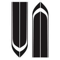 Moluckfu Racing Stripes 2Pcs Black Pvc Car Hood Decal Sticker For Auto Enhancement And