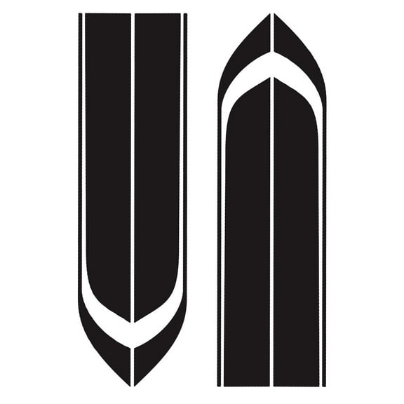 Moluckfu Racing Stripes 2Pcs Black Pvc Car Hood Decal Sticker For Auto Enhancement And