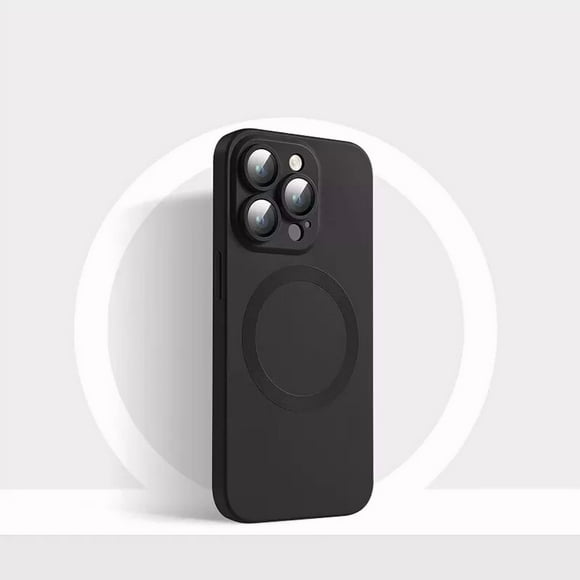 For Apple iPhone 16 Pro Max Magnetic Case with HaloLock Shockproof Protective Silicone Cover - Black