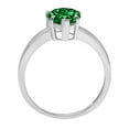 thumbnail image 4 of 2 ct Pear Cut Simulated Emerald Solitaire 14K White Gold Womens Engagement Ring, 4 of 6