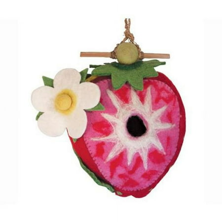 STRAWBERRY Wild Woolies Handmade Felt Birdhouse