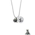 thumbnail image 2 of Delight Jewelry Resin Shark Silvertone Script Initial Disc - L - Charm Necklace, 20"+3", 2 of 4