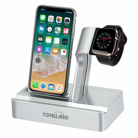 2-IN-1 Dock Stand Charging Station for Apple Watch and iPhone with Lightning Connector -