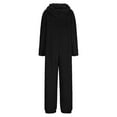 thumbnail image 5 of Tall Pants for Women Womens Plush Hooded Jumpsuit Fuzzy Pajamas Long Sleeve Cute Onesie Zip Jumpsuit Winter Warm Rompers Sleepwear Women Casual Wide Leg Sweatpants S-86 Black M, 5 of 8