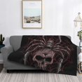 thumbnail image 2 of Yiaed Spider with Skull Print Blanket Throw Blanket Soft Cozy Flannel Blanket for Home Bed Sofa Couch Chair-60"x50", 2 of 6