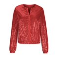 thumbnail image 6 of purcolt Women's Shiny Sequin Jacket Open Front Zip Up Sparkly Glitter Cropped Jacket Casual Long Sleeve Cardigan Coat for Club Party, S-XXL, 6 of 8
