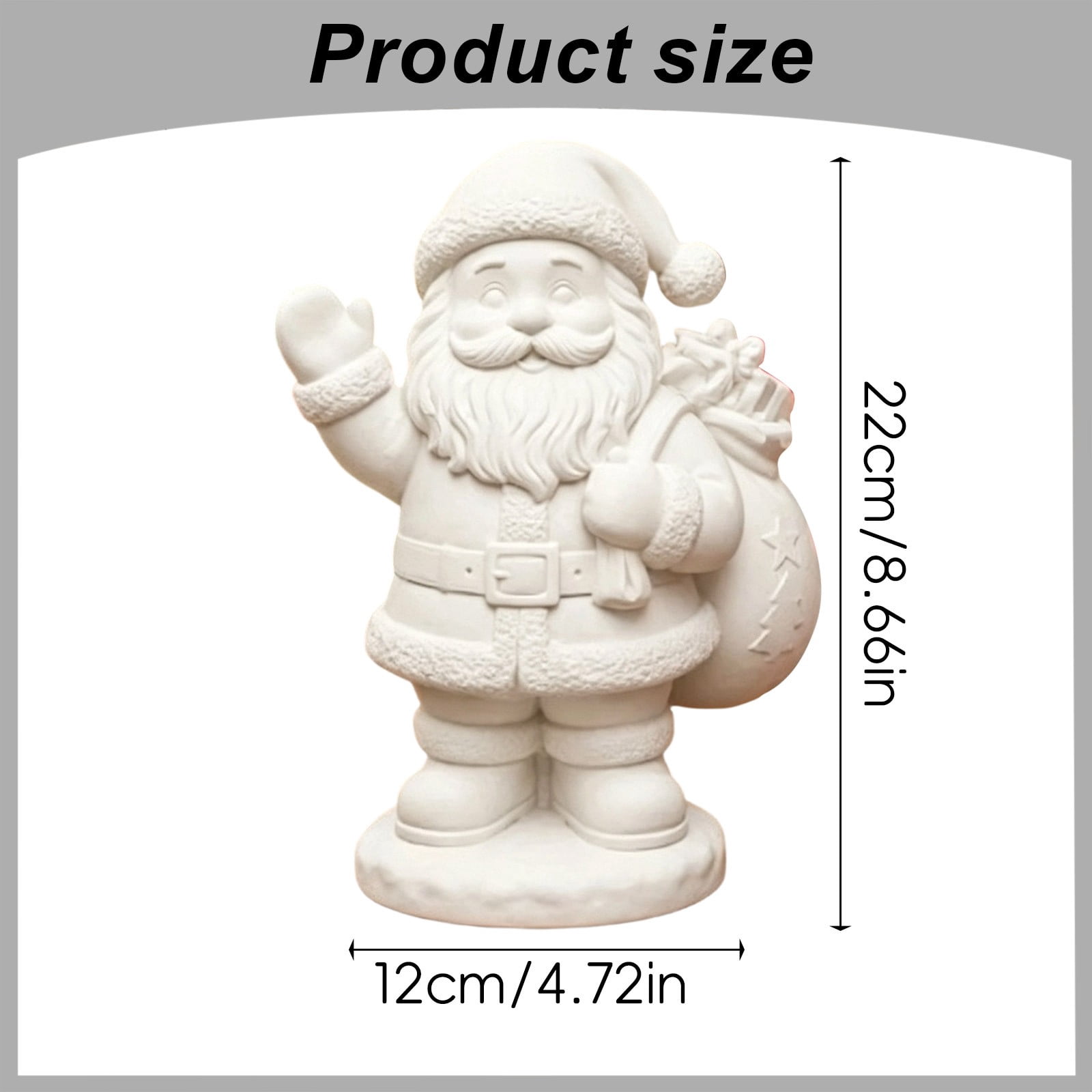 Unpainted Santa Figurine, DIY Paint Your Own Christmas Santa Statue ...