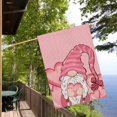 thumbnail image 5 of Valentine''s Day Gnomes House Flag Double Sided Pink White Stripes with Love Heart Gnome Garden Yard Flags Valentines Day Spring Outdoor Outside Decoration 28x40 Inch, 5 of 6