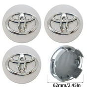 4PCS for Toyota Wheel Center Caps, 62mm Silver Rim Wheel Center Hub Caps Covers for Camry Carola Verso Crown Highlander Etc