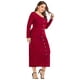 thumbnail image 4 of Vestido informal ajustado con escote en V y botones a presión para mujer, 4 of 6