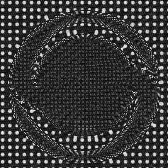 Ahgly Company Machine Washable Indoor Square Transitional Night Black Area Rugs, 4' Square