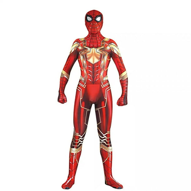 Disfraz de Halloween para adultos y niños, traje de superhéroe, Spiderman, Iron Gold, Zentai, mono de fiesta para Homecoming Fivean unisex