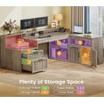 thumbnail image 4 of 59" Farmhouse L Shaped Computer Desk with 2 Drawers and Storage Cabinet, Wood Corner Office Desk for Home Office, 4 of 7