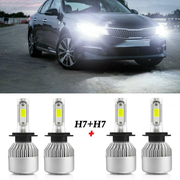 For Kia Optima 2014 2015 2016 LED Headlight Bulbs H7 High Beam and Low Beam 4pc