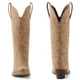 thumbnail image 2 of SMILIN Women's Western Cowgirl Boots, Embroidered Pointed Toe Mid-Calf Country Boots, Khaki, Size 8, 2 of 9