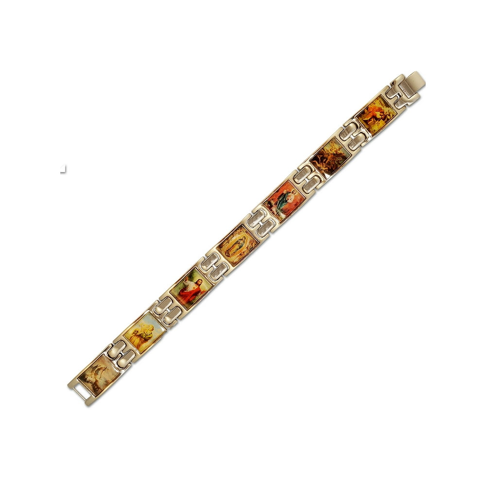 Forever New - Men's Stainless Steel Religious Link Bracelet, 8