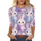 thumbnail image 4 of Xuyuer Women's Easter Printed 3/4 Sleeve T-Shirt, Cute Casual Summer Top Trendy Blouse Outfit for Holiday, 4 of 9