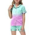 thumbnail image 5 of Godom Pajama Set for Kid Girls Short Sleeve Lounge Soft Summer Sleepwear PJ Loungewear Clothes Outfits, 5 of 5