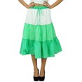 thumbnail image 1 of Bimba Flaired Cotton Boho Summer Skirt Elastic Waist Mid-Calf Ruffle Skirts, 1 of 6