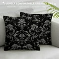 thumbnail image 3 of COMIO  Black Damask Pillowcase Vintage Floral Decorative Throw Pillow Covers Cushion Covers for Sofa Couch Bed Chair, 3 of 5