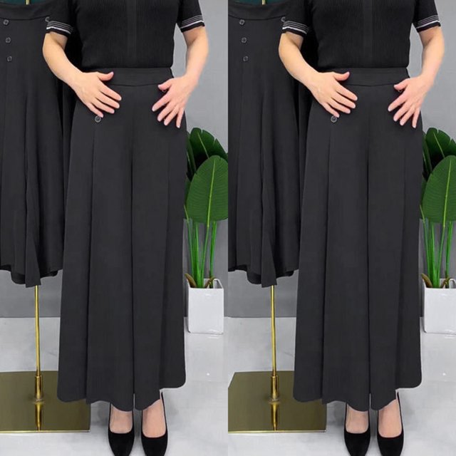 WILLBEST Pantalones Casuales de Mujer Pantalones Cómodos con Detalle de Botones para Uso Diario Primavera Verano Otoño Ideal para Atuendos Versátiles y Estilo Fácil Extra Grande