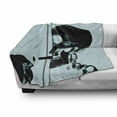 thumbnail image 3 of Skull Smoking Soft Flannel Fleece Throw Blanket, X-ray Like Image of Skeleton and Killing Cigarettes Art Print, Cozy Plush for Indoor and Outdoor Use, 50" x 60", Pale Blue Charcoal Grey, by Ambesonne, 3 of 6