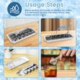 thumbnail image 5 of 2PCS Stainless Steel Ice Cube Trays, 18 Slot Metal Ice Cube Trays for Freezer Vintage Inspired Design with Release Lever Remove Handle for Making Large Cubes Kitchen & Bar, 5 of 10