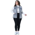 thumbnail image 3 of DARING DIVA Women's Plus Size Denim Button Chest Flap Pocket Vest 2X Gray Blue, 3 of 6