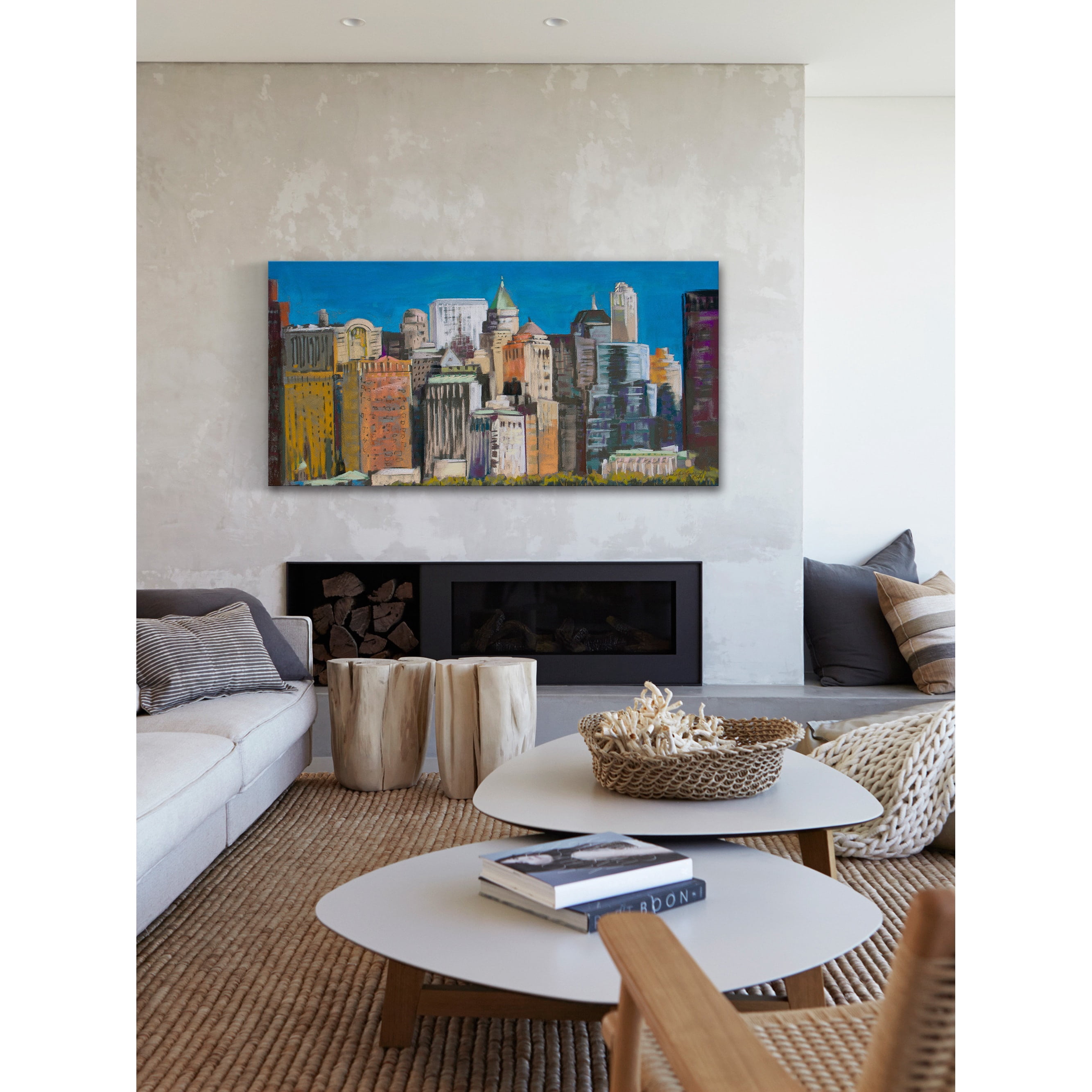"Skyline New York City 3" Painting Print on Wrapped Canvas