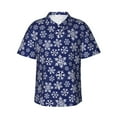 thumbnail image 2 of Goofa Snowflakes On Dark Blue Hawaiian Shirt for Men, Unisex Summer Beach Casual Short Sleeve Button Down Shirts,Aloha Tropical Floral print shirt-, 2 of 9