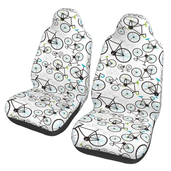 Xecao Bicycle Print Car Seat Cover in That Fits Most Cars, Vans, SUVs, and Trucks.