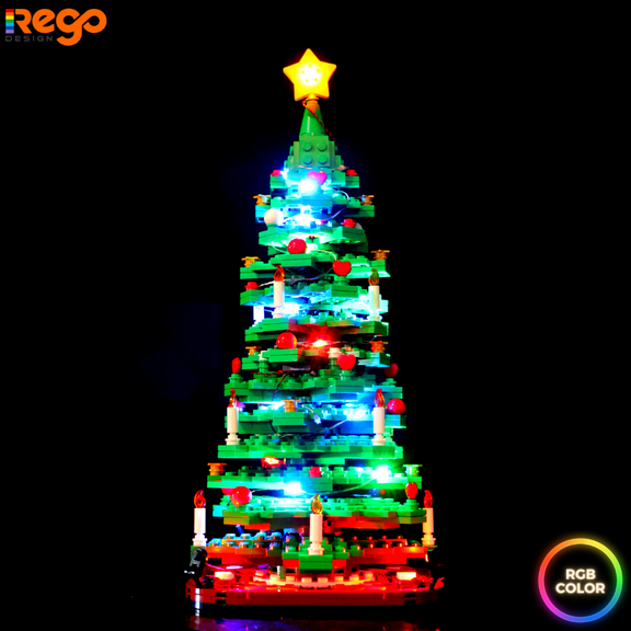Rego Design Led Light Kit for Legos 40573 Christmas Tree Building Blocks Model(Not Include the Building Set) Christmas Gift