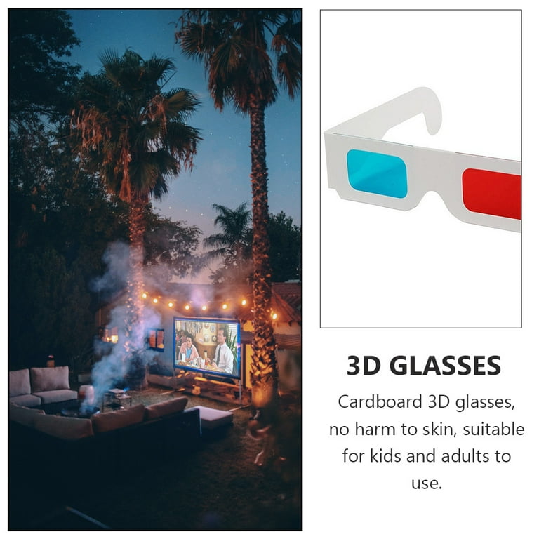 Hemoton 30pcs 3D Cardboard Glasses Universal Anaglyph Glasses