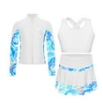 thumbnail image 2 of Alvivi Kids Girls Ice Skating Dance Tennis Golf Sport Outfits Tank Top Jacket with Skirt 3 Pieces Set White 16, 2 of 7