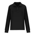 thumbnail image 5 of COMVALUE Women's Casual Long Sleeve Stand Neck Sweatshirt Lightweight Button Pullover Tops (Black,M), 5 of 9