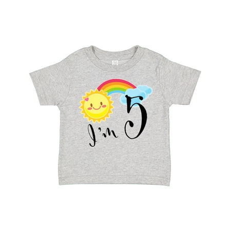 Inktastic I m 5 Fifth Birthday Sun Rainbow Boys or Girls Toddler T-Shirt