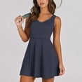 thumbnail image 2 of Lovskoo Womens Summer 2024 Tennis Mini Dress Built-In Shorts Beach Vacation Athletic Sleeveless Skort Sundresses with Pockets Navy S, 2 of 9