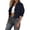 Blue, variant on Casual Lapel Collar Short Jacket for Women, Button Front Drawstring Waist, Comfort Everyday Outerwear, 1 Piece, XS-3XL, Plus Size Friendly