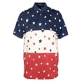 thumbnail image 4 of Men's Classic-Fit Americana Star Mesh Polo Shirt NMlt Medium, 4 of 4